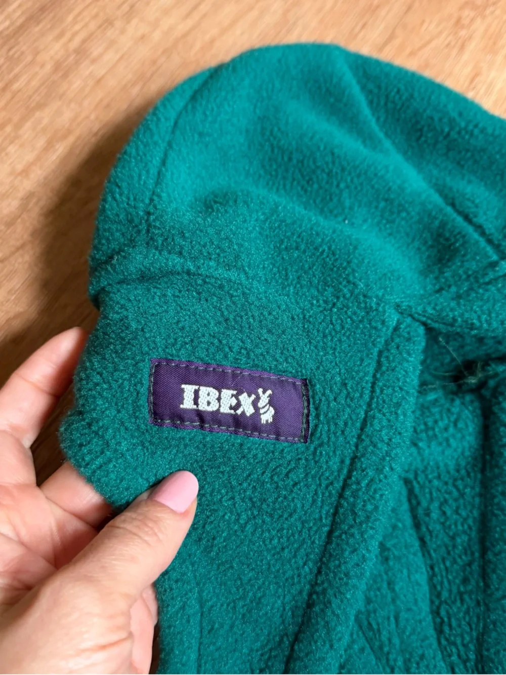 Ibex baby Teal Fleece Earflap Hat vintage